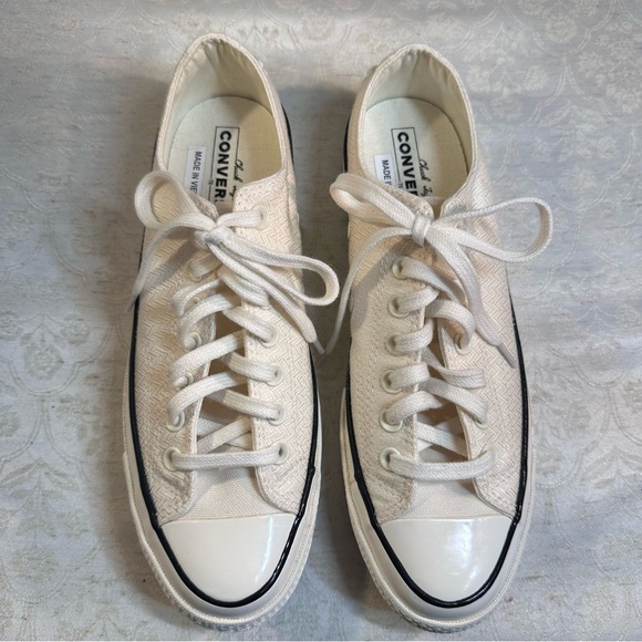 Converse Chuck 70 Off-White Cream Canvas Sneakers Unisex M 8.5 W 10.5 NWT - Picture 7 of 11